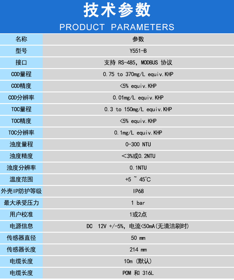 禹山COD技术参数